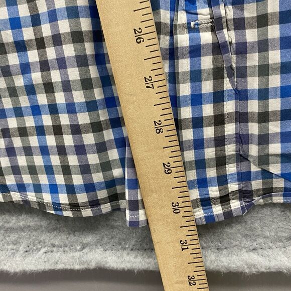 Johnnie O Shirt Mens Extra Large Button Up Blue Black Gingham Check Long Sleeve - Picture 8 of 10